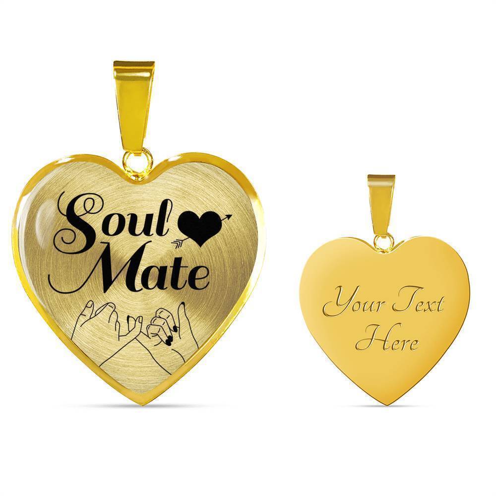 Soulmate Christian Heart Forever Together Necklace Personalized Engraved Gold H